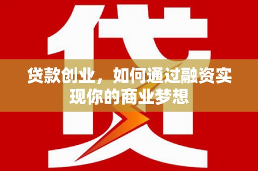 新龙贷款创业，如何通过融资实现你的商业梦想
